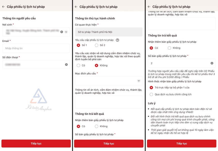 Hướng dẫn làm cho lý lịch tứ pháp online trên áp dụng vneid Hướng dẫn có tác dụng lý lịch tư pháp online trên áp dụng vneid