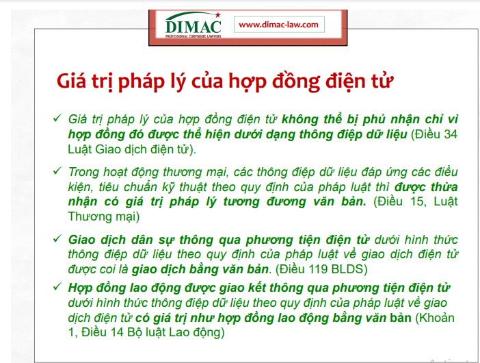thông điệp điện tử có giá trị pháp lý không